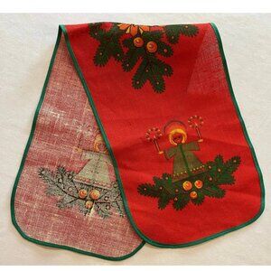 Christmas Angel Linen Table Runner Decorative Fabric Home Decor Burlap